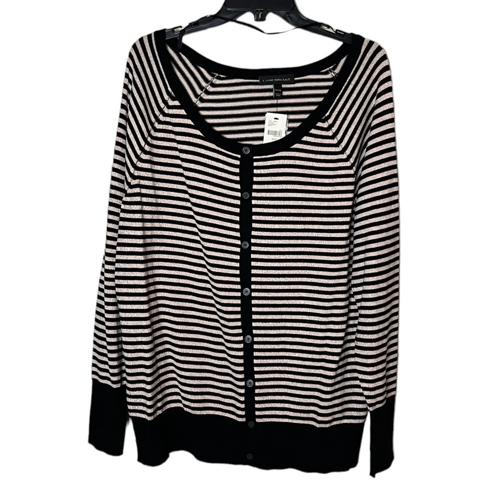 NWT Lane Bryant Women’s Metallic Stripe Cardigan